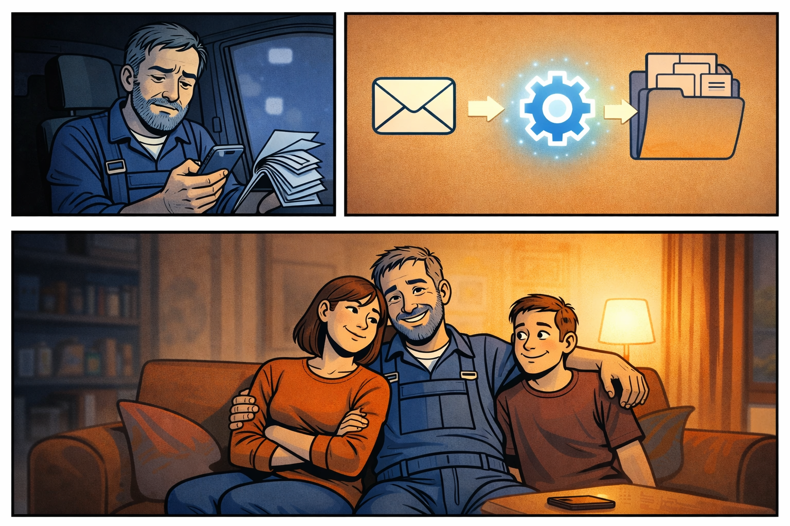 Avant-après automatisation artisan - Gain temps vie quotidienne TPE