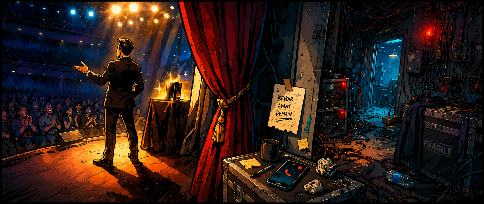 Une scène de théâtre brillante révèle en coulisses un système fragile et mal préparé.