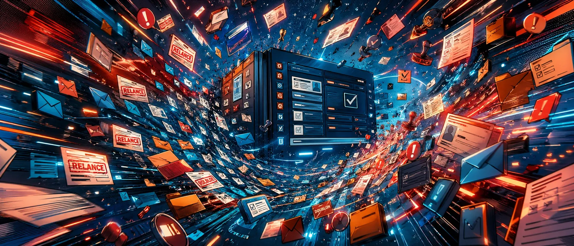 Un ensemble de documents et de validations s’accélère de façon désordonnée autour d’un logiciel métier resté stable.
